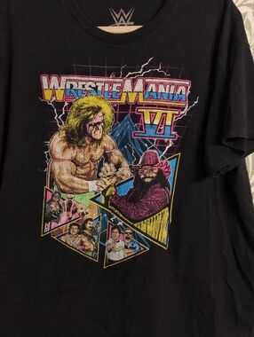 WWE WrestleMania VI Black Graphic Tee - Vintage Wrestling Shirt